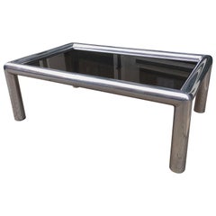 John Mascheroni for Vecta Rectangular Polished Aluminum Coffee Table