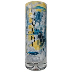 2019 Hand Painted Glass Gray Vase by Kathleen Kane-Murrell (No. 4)