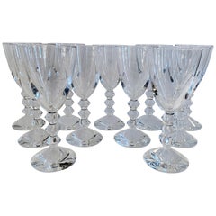 French Service Set of 11 Baccarat VÉGA Clear Glass Crystal Bar Stemware