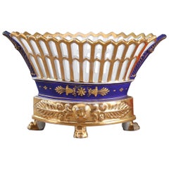 Early 19th Century Empire-Period Paris Porcelain Basket