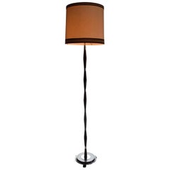 MidCentury Brown and Chrome Wenge Floor Lamp