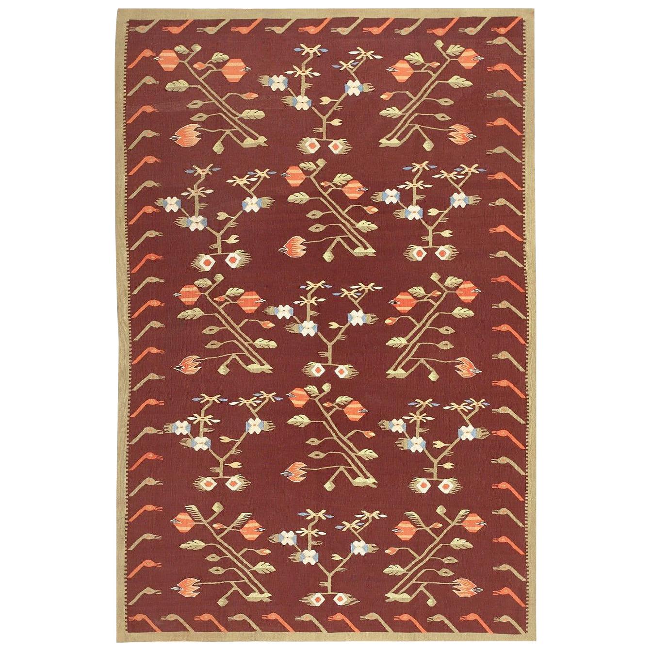 Vintage Flat-Woven Bessarabian Kilim Rug. Size: 5 ft 8 in x 8 ft 6 in
