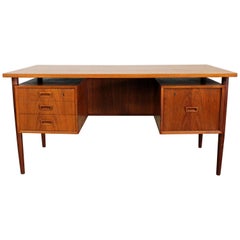 Danish Modern Arne Vodder Style Bornholm Floating Top Teak Desk