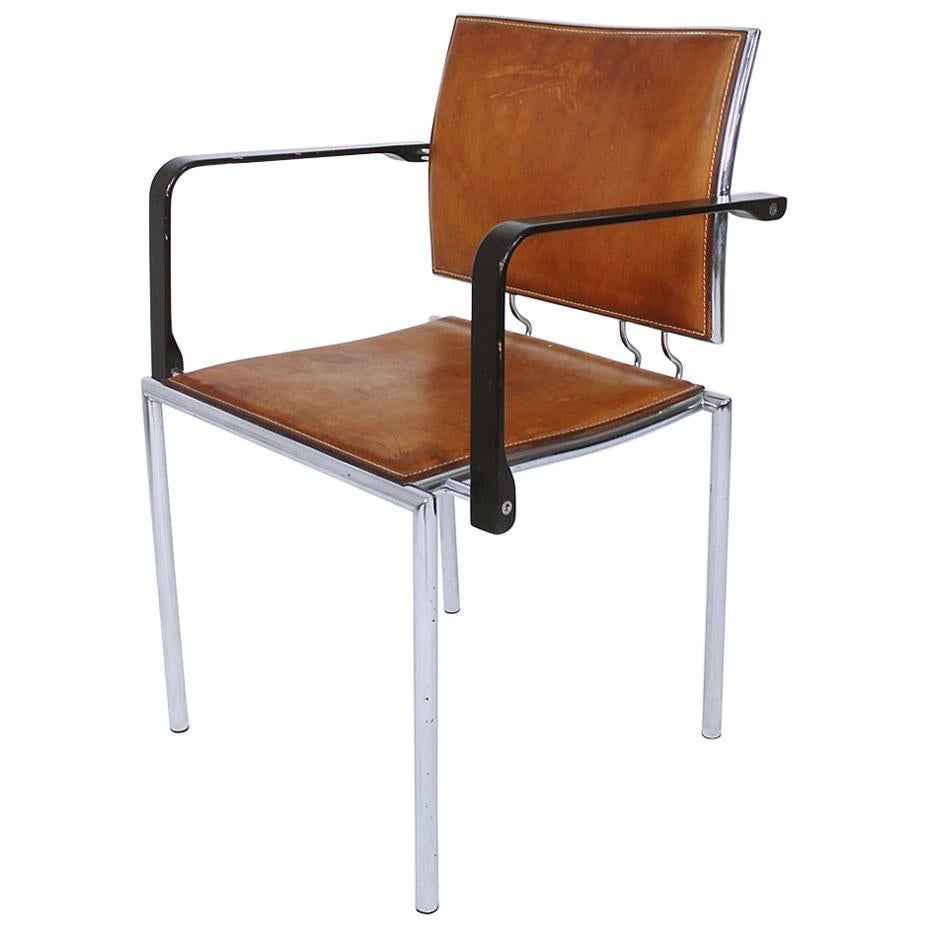 Swiss Armchair Quadro Steel by Bruno Rey & Charles Polin for Dietiker, 1990s For Sale