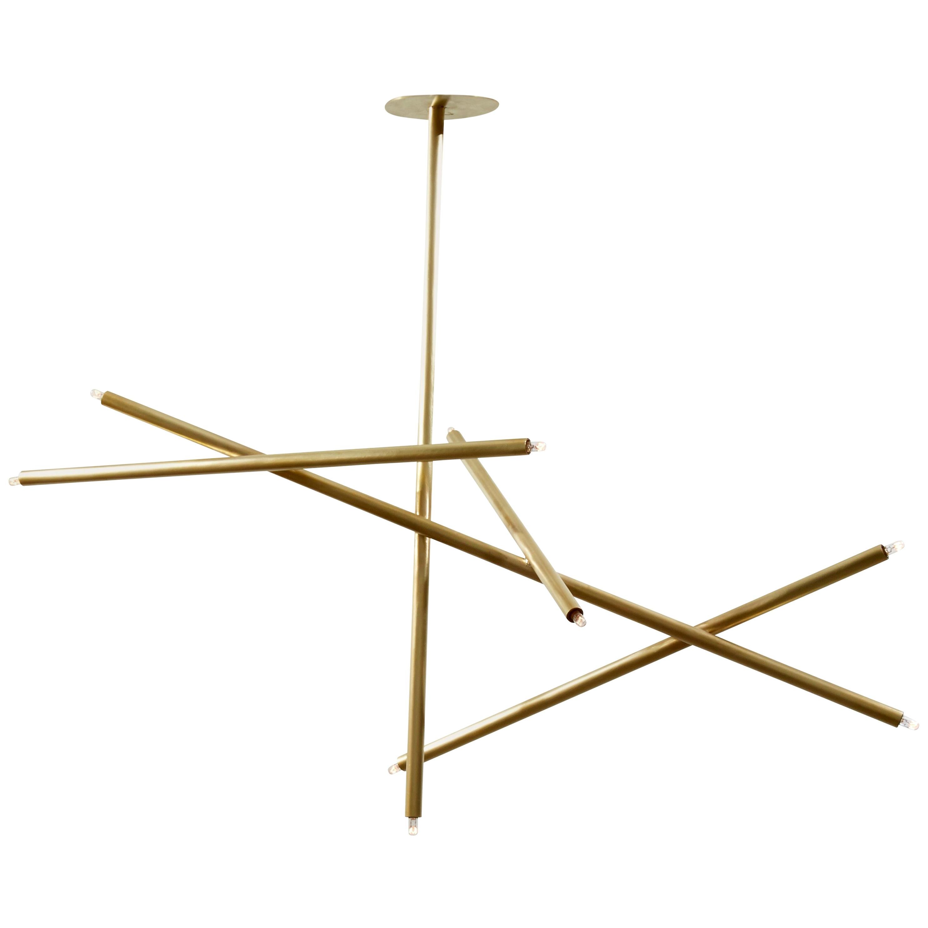 Pick Up Stick Chandelier 5 Stick Vertical by Billy Cotton, in Stock For Sale