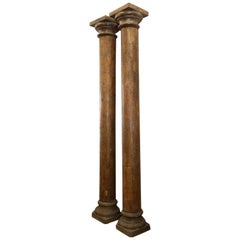 Tall Vintage Wooden Load Bearing Columns