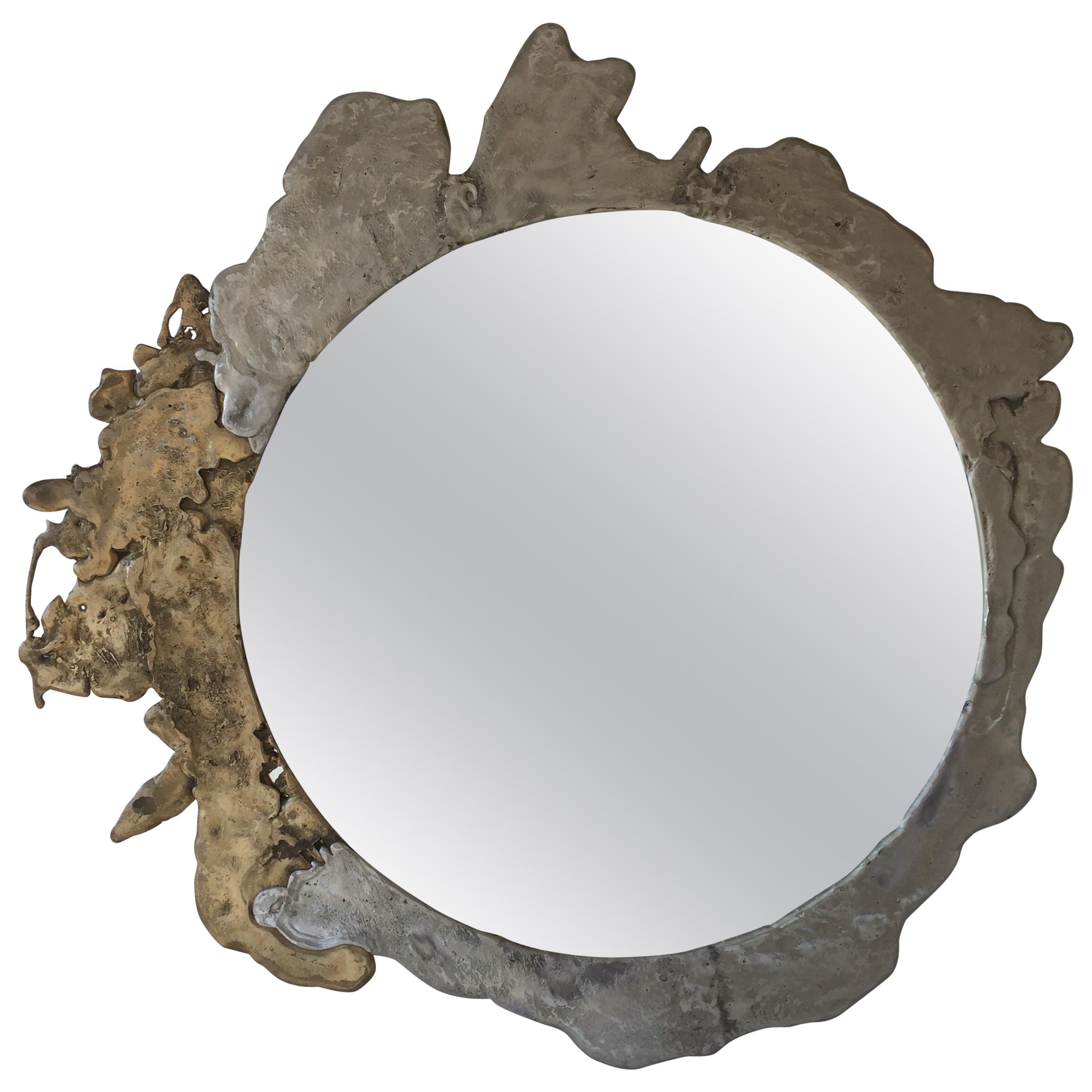 Silas Seandel Signed Oversized Brutalist Mirror