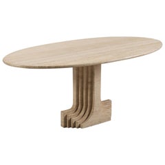 Carlo Scarpa Dining Table in Travertine