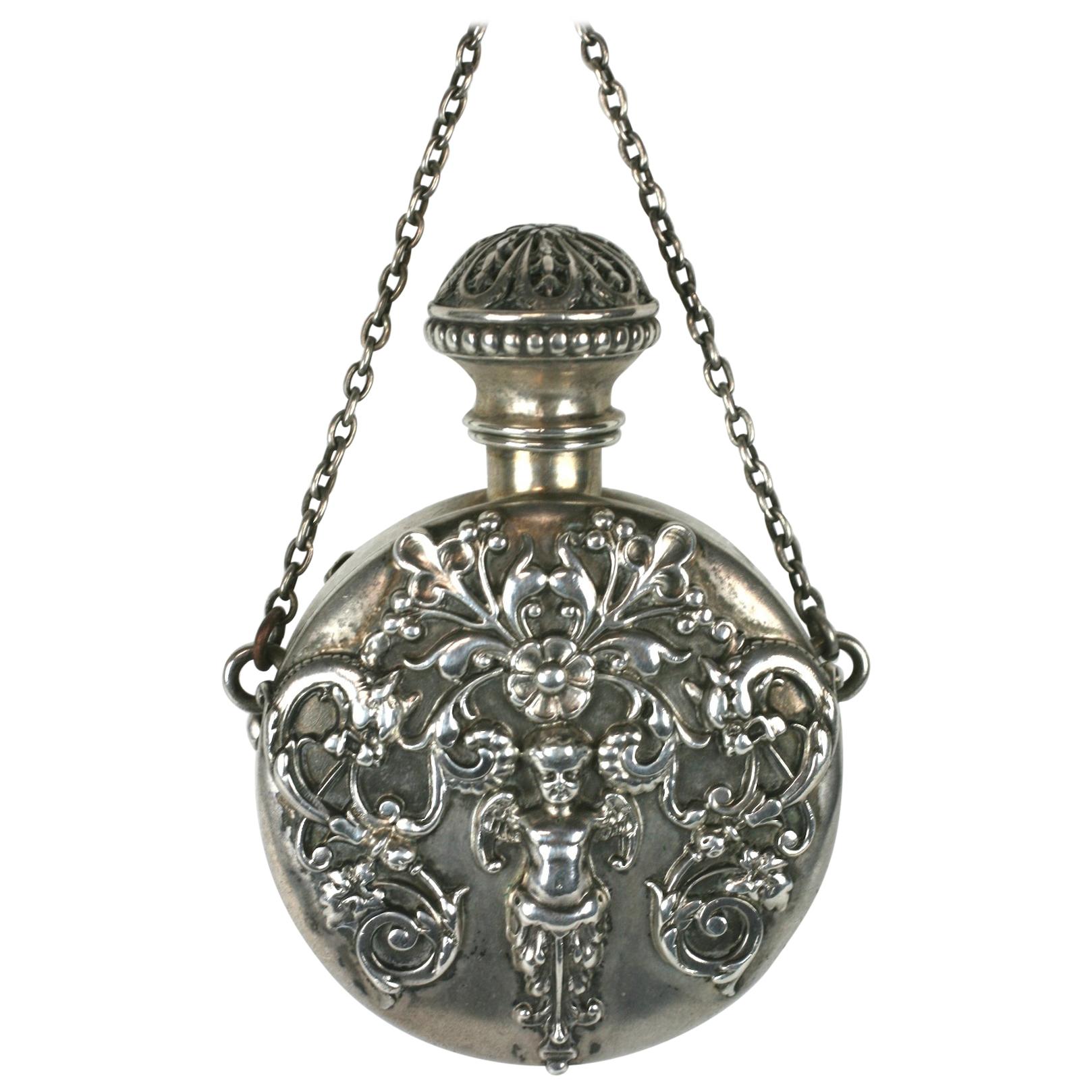 Shiebler Victorian Perfume Flask Pendant For Sale