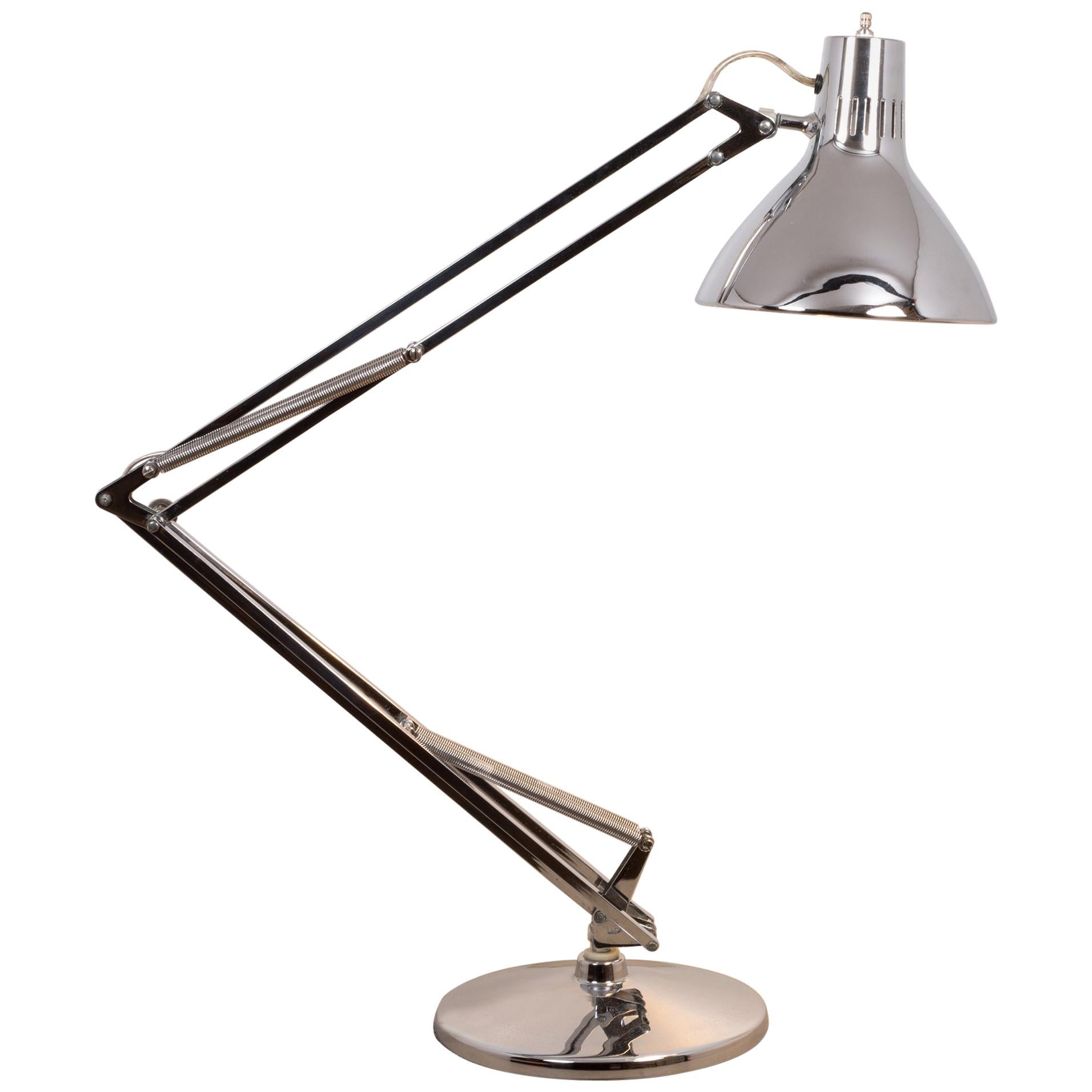 Midcentury Luxo L-1 Articulated Chrome Desk Task Lamp, circa 1960s