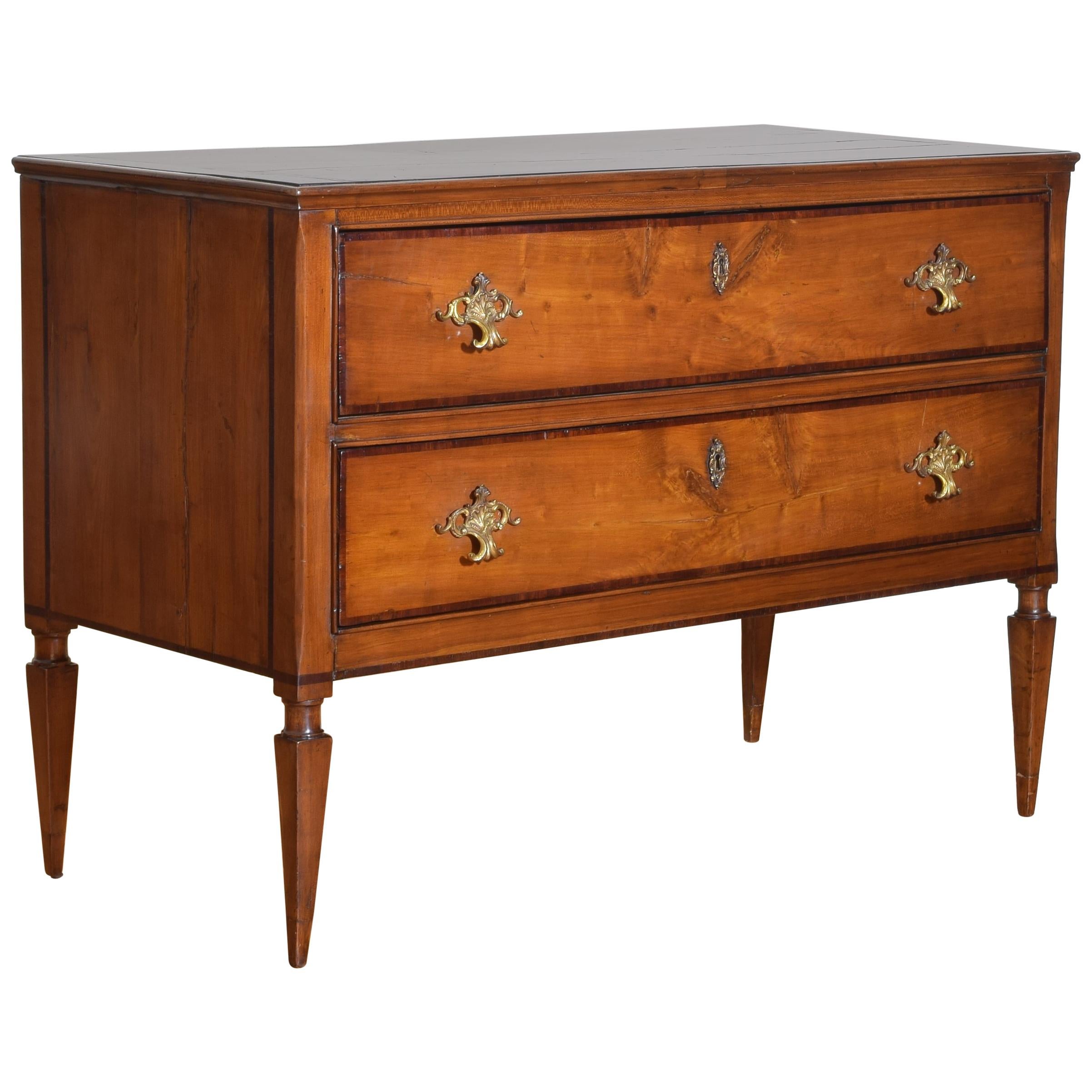 Italian, Tuscan, Neoclassical Period Fruitwood 2-Drawer Commode, circa 1800