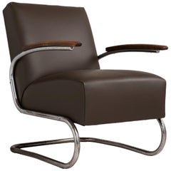 Thonet Modern Leather Armchair, Germany, circa 1930