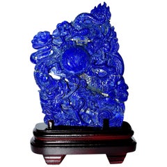 Lapis Lazuli Dragons Statue, 4.6 Lb, Finest Grade