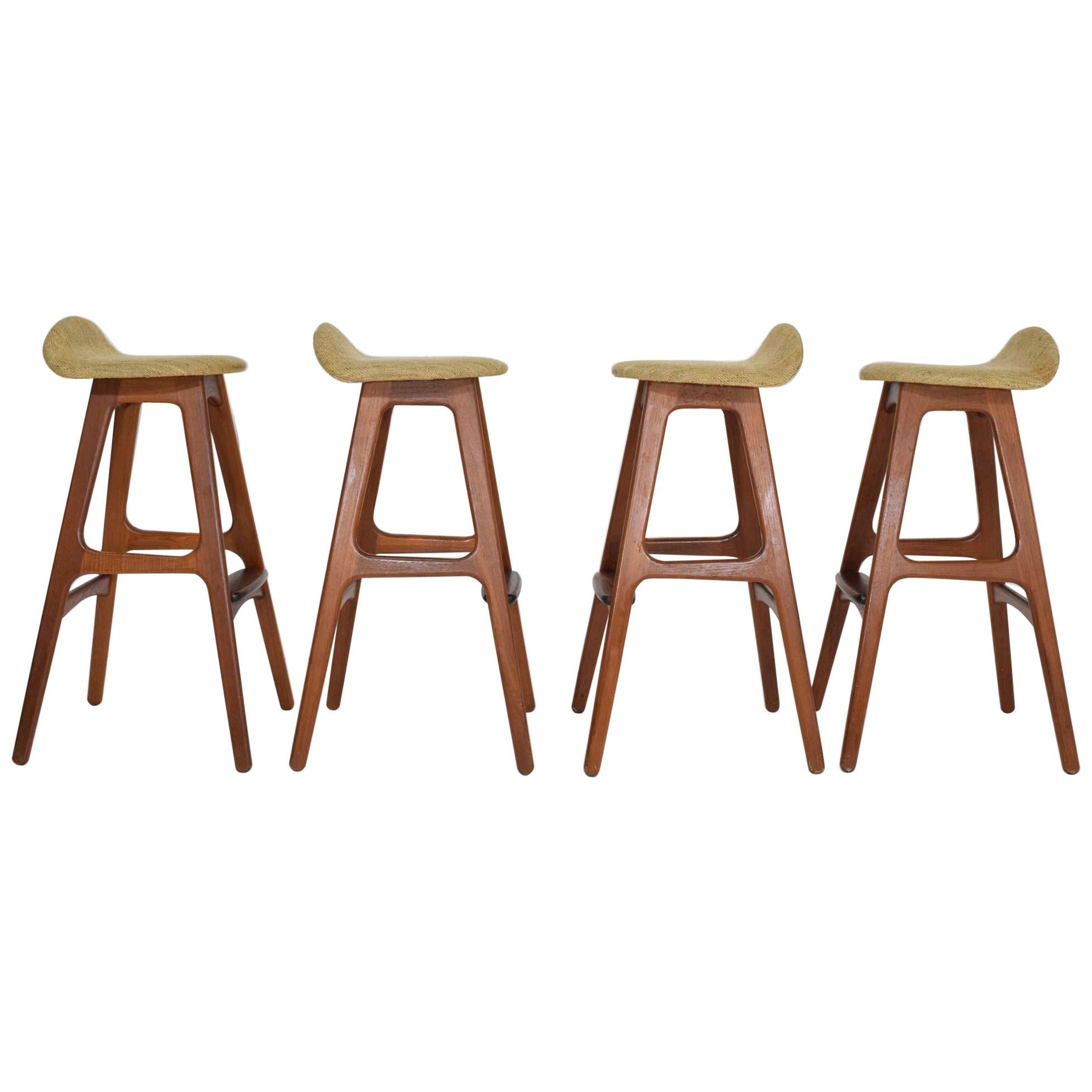 Four Bar Stools, Model OD61, Designed by Erik Buch and Manufactured by Odense