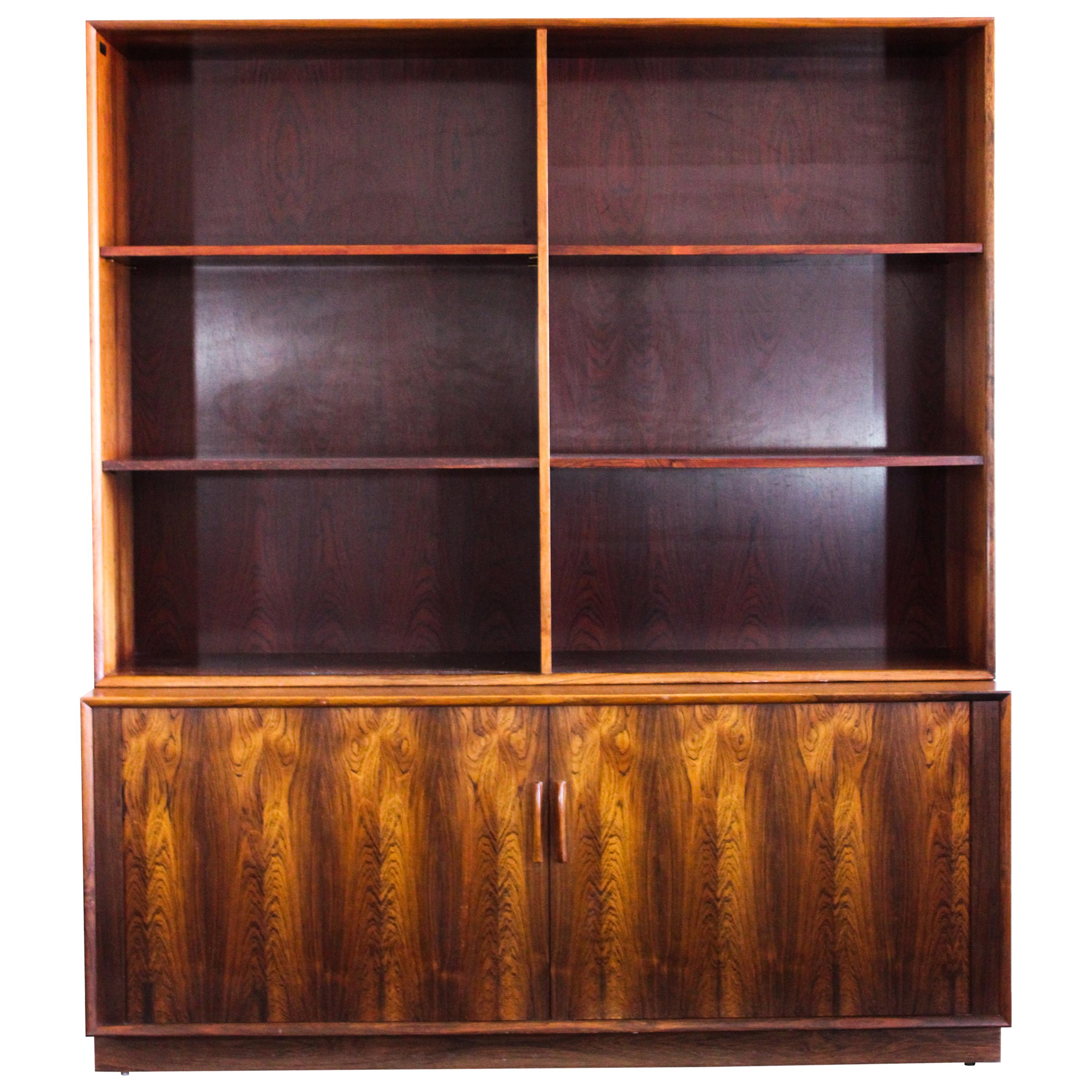 Midcentury Rosewood Arne Vodder Book Case with Tambour Doors by Sibast, 1950s For Sale