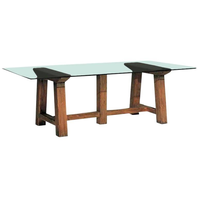 Ralph Lauren North Atlantic Coast Dining Table with Glass Top