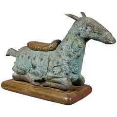 Asian Carved and Molded Figure of a Goat