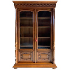 Antique Bookcase Vitrine French Solid Walnut 19th Century circa 1890 Number 3