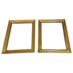 Antique 18th Century Pair of Identical Frames Gilded in Pure Gold Leaf