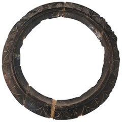 16th Century Black Lacquer Oval Frame