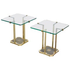 Pair of Stylish Brass Side Tables by Peter Ghyczy