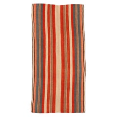 Vintage Tribal Kilim Rug with Polychrome Vertical Stripes