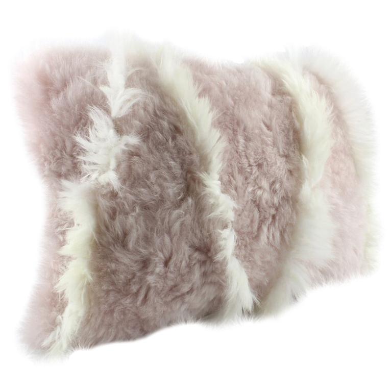 Pink and White Sheepskin Pillow Cushion Made in Australia
