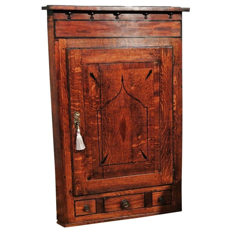 George Iii Oak Corner Wall Hanging Cabinet With E Drawer Circa George Iii Oak Corner Wall Hanging Cabinet With E Drawer Circa 1780 For
