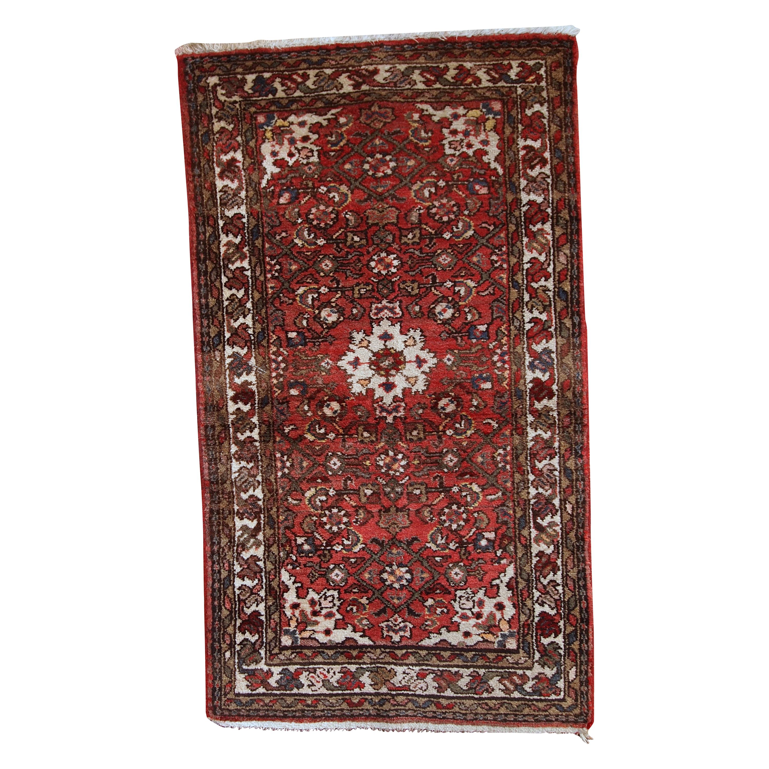 Handmade Vintage Hamadan Style Rug, 1970s, 1C387 For Sale