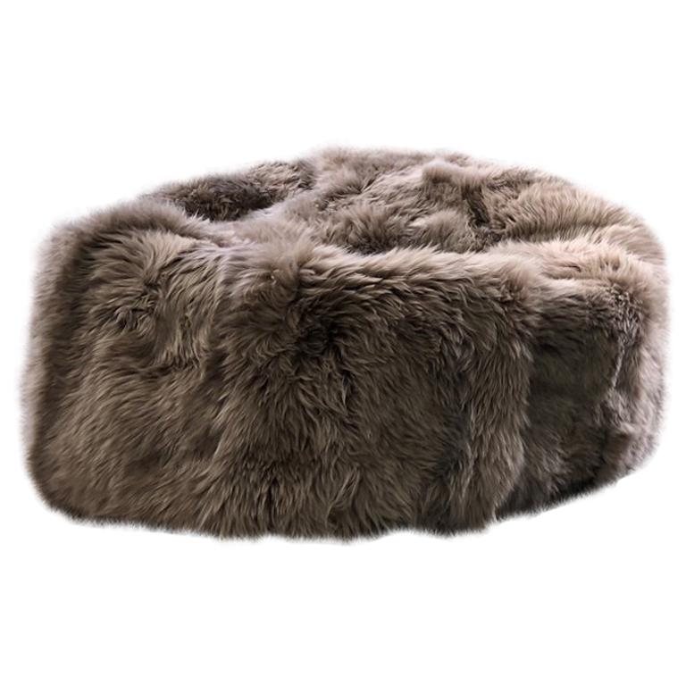 Black Large Merino Sheepskin Bean Bag Chair, Made in Australia For Sale