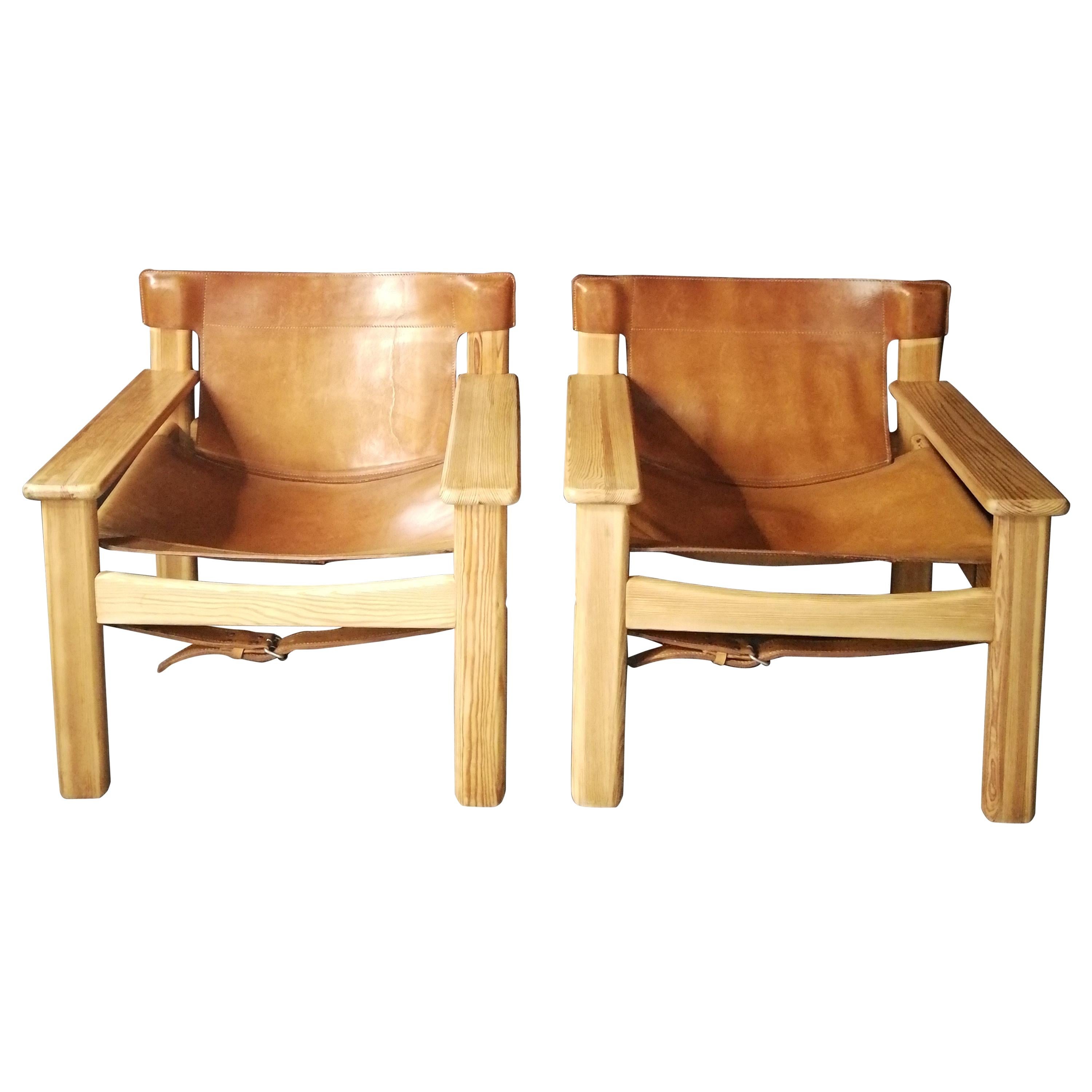 Pair of Natura Safari Lounge Chairs by Karin Mobring, 1970s