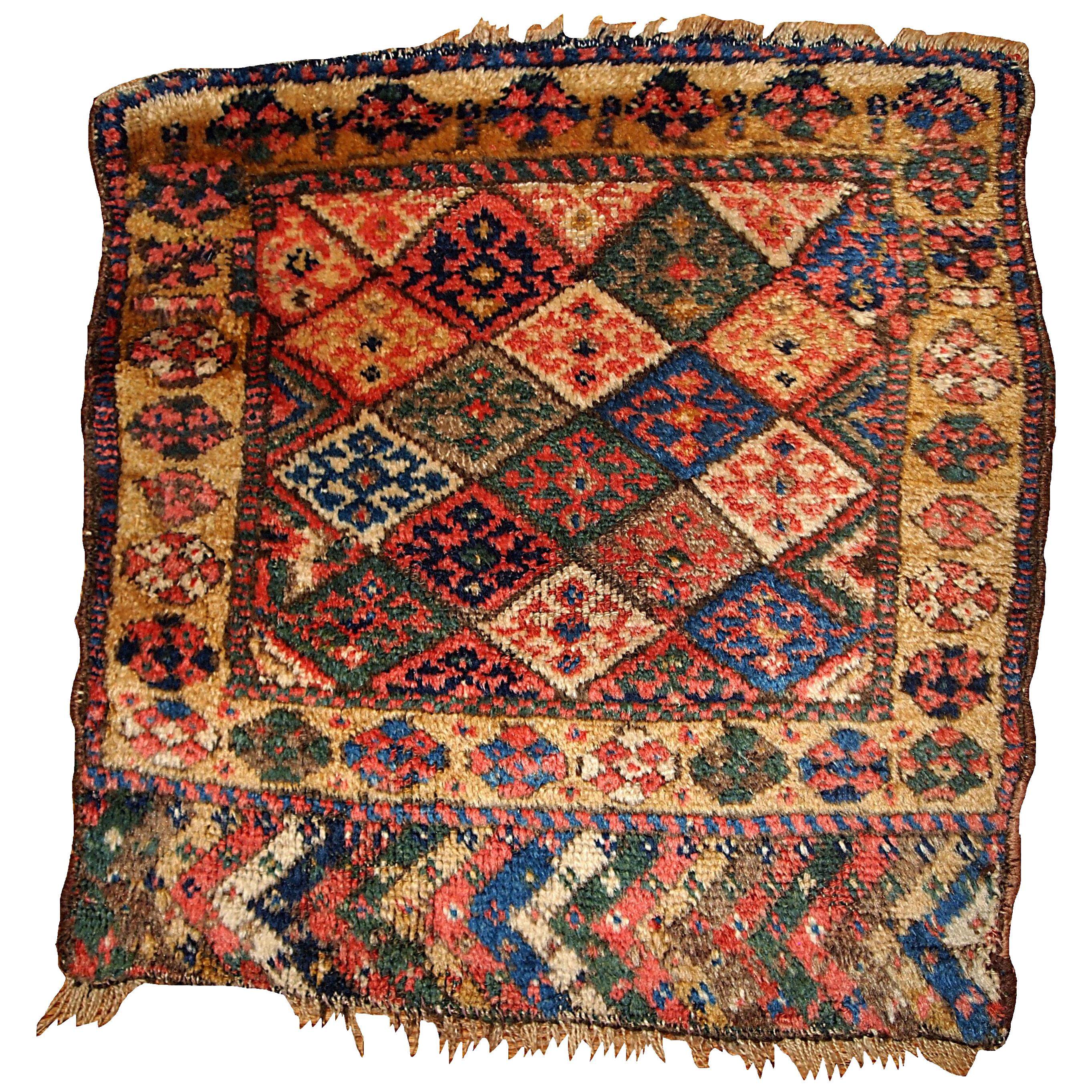 Handmade Antique Kurdish Style Bag Face, 1880, 1B359