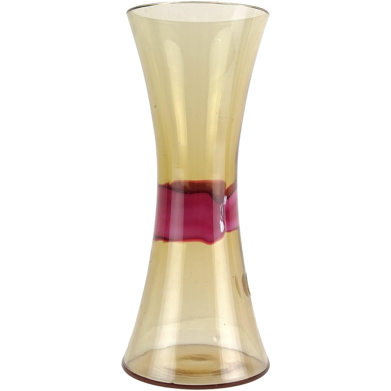 Burgundy Glass Vases 40 For Sale on 1stdibs