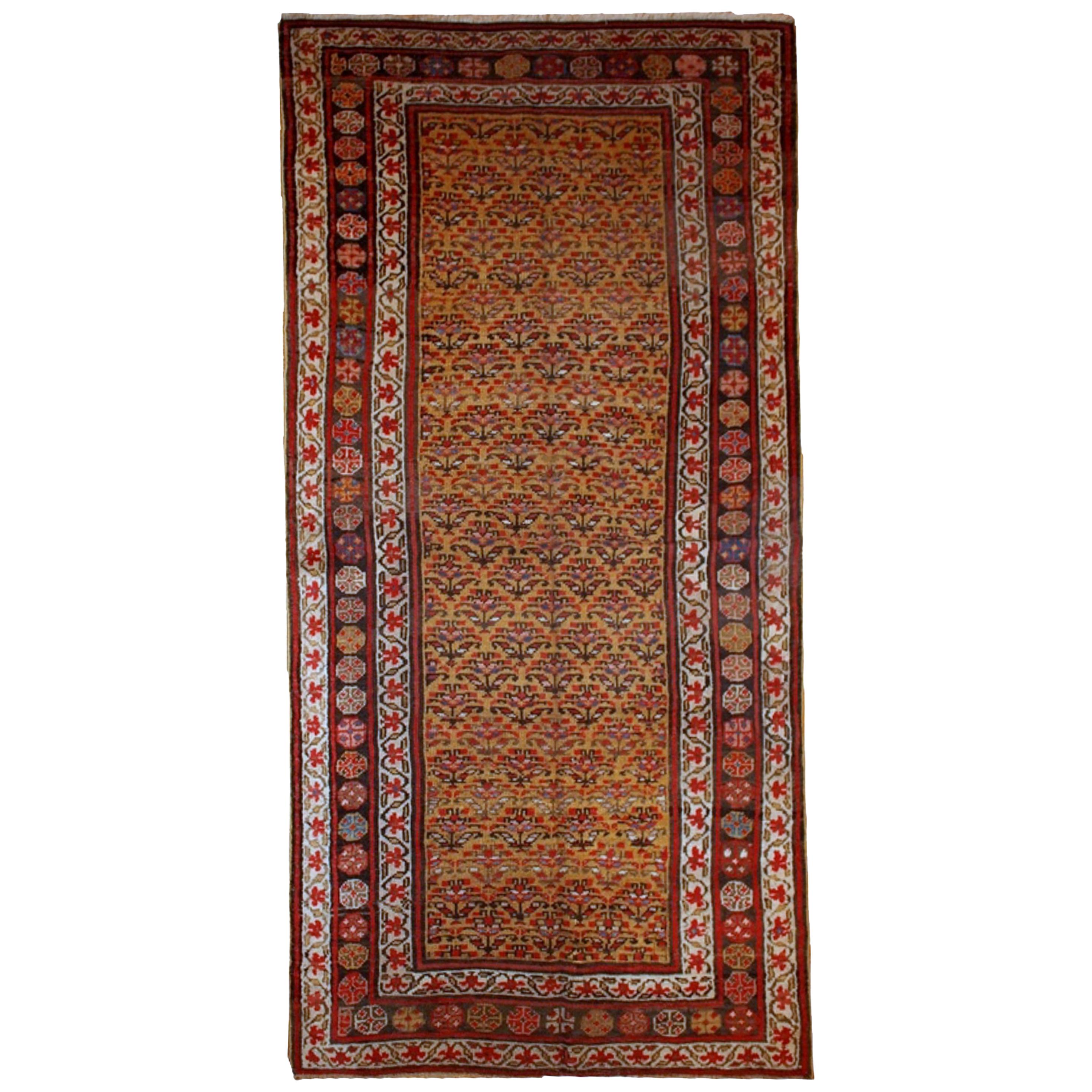 Handgefertigter antiker Teppich im kurdischen Stil, 1880, 1B414 im Angebot