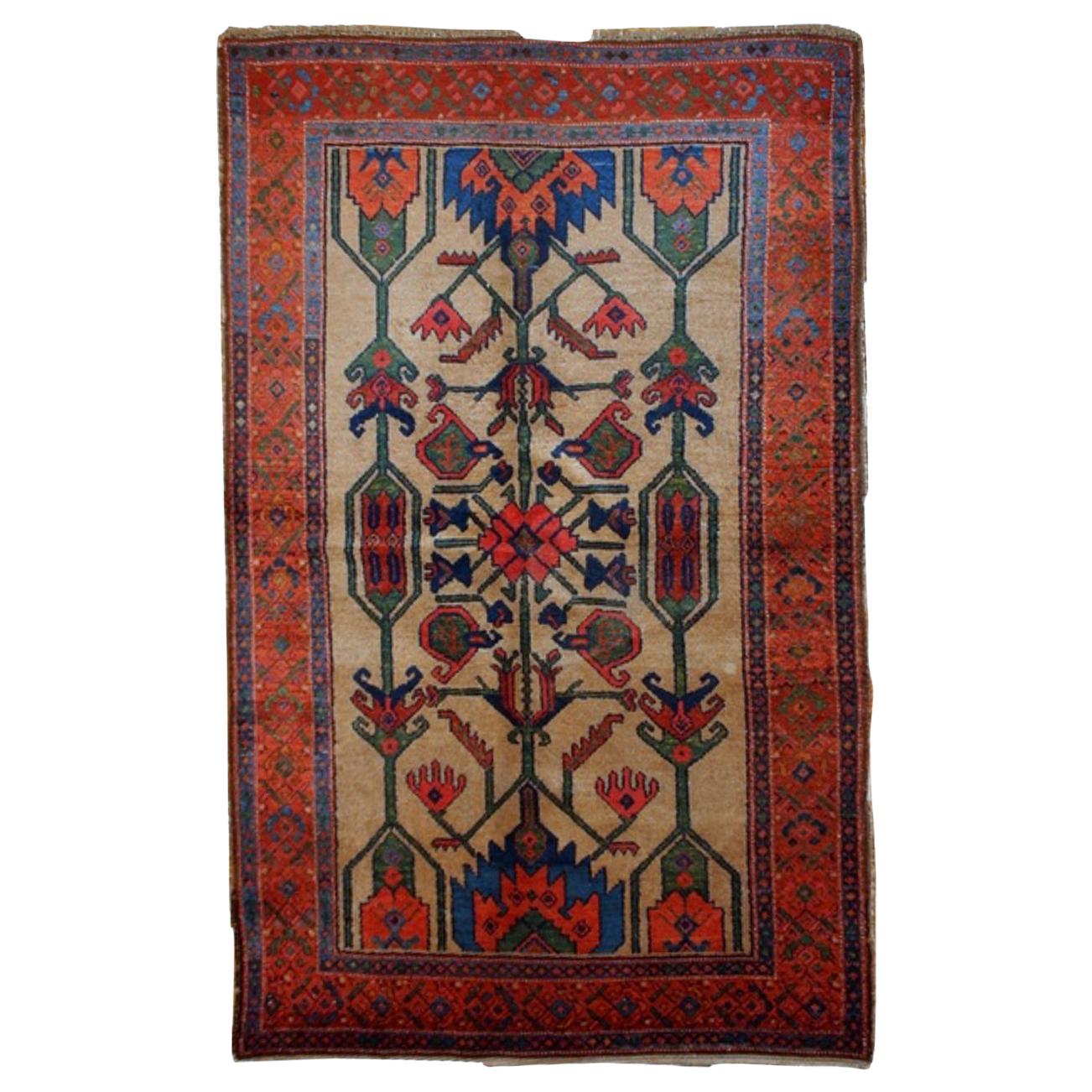 Handmade Antique Kurdish Style Rug, 1900s, 1B422