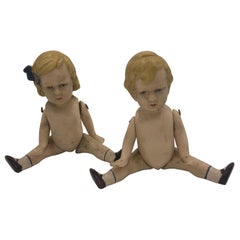 2 Bisque Dolls, Boy and Girl, circa 1930