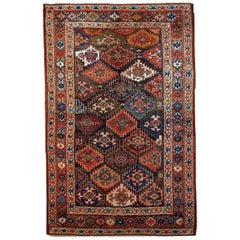 Tapis de style kurde ancien fait à la main, années 1880, 1B423