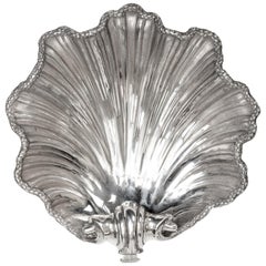 Large Victorian Silver Shell Dish