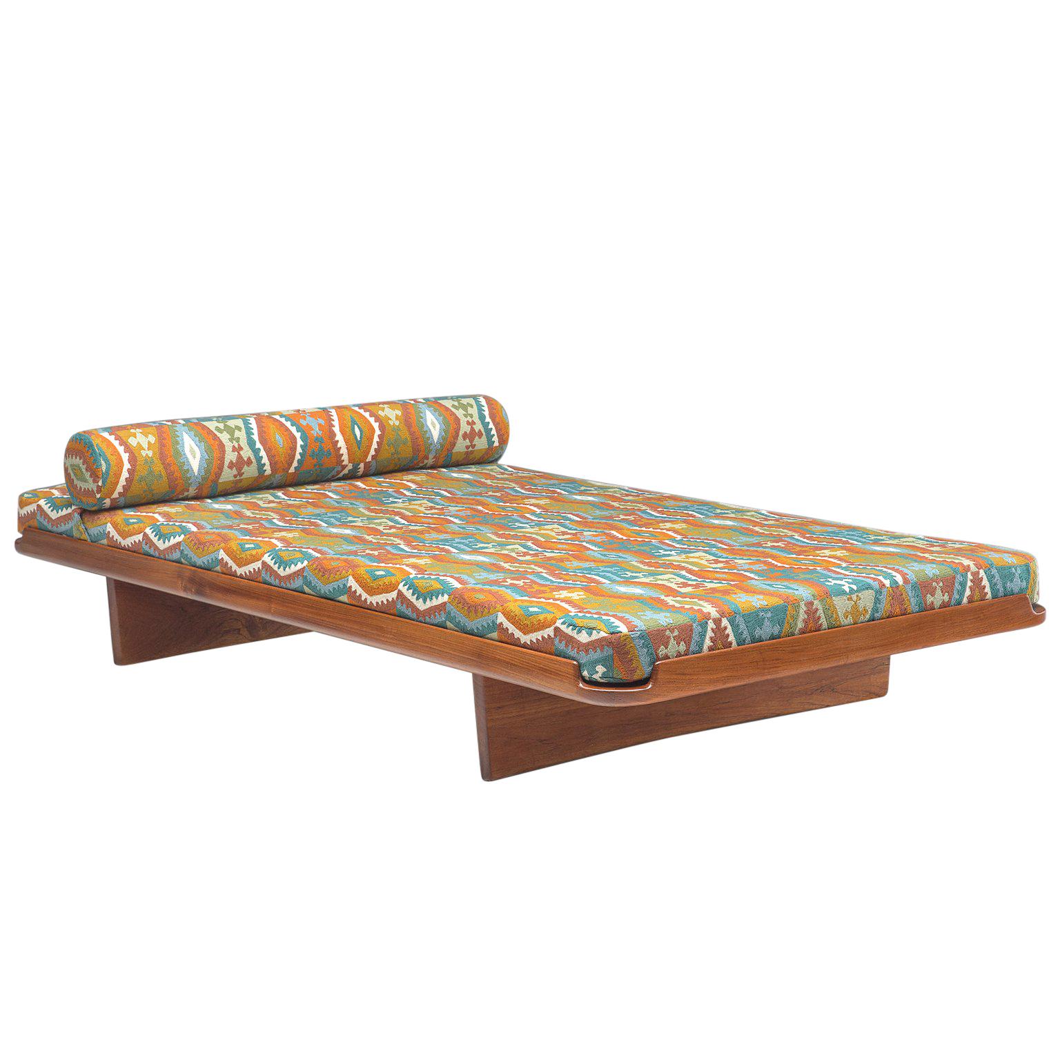 Grete Jalk Reupholstered Daybed in Colorful Pierre Frey Fabric