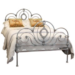 Antique Cast Iron Bed in Blue Verdigris, MD71