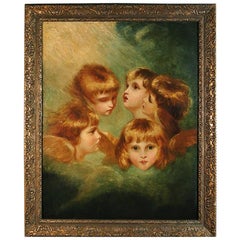 'Child's Portrait' Large Original Oil Painting on Canvas by Emily J Floris