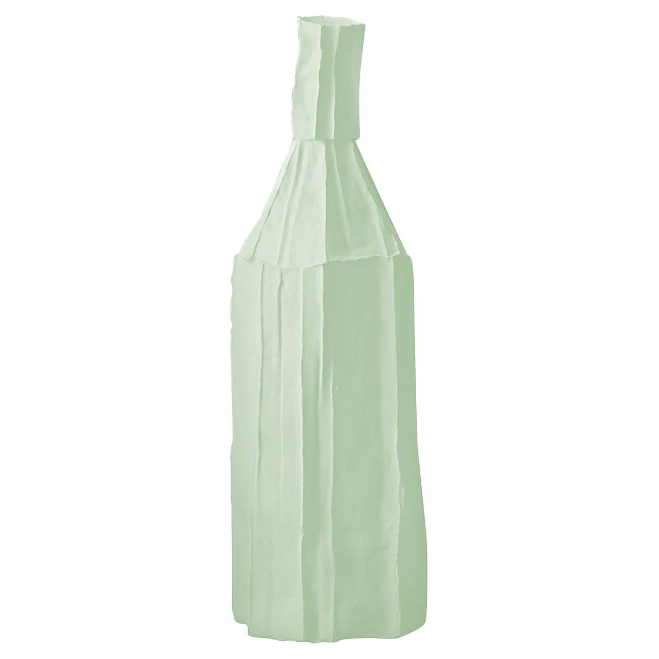 Cartocci Light Mint Green Decorative Bottle by Paola Paronetto For Sale