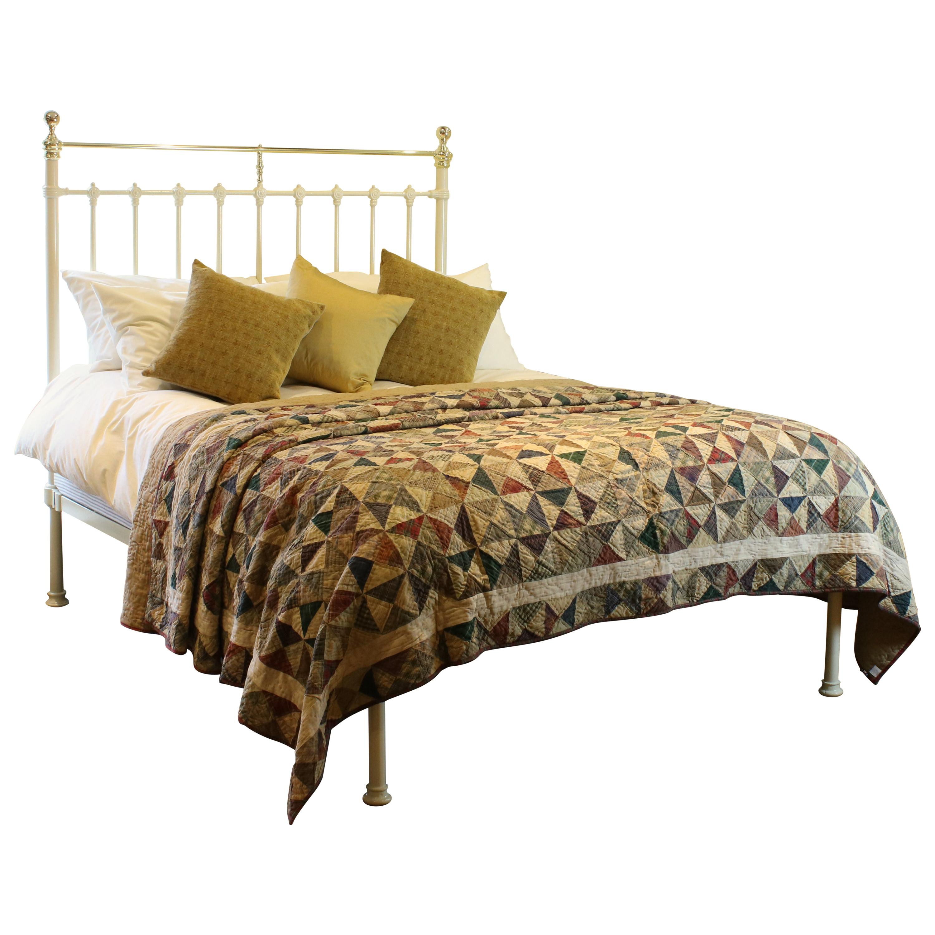 Antique Platform Bed in Cream, MK172 For Sale at 1stDibs king size