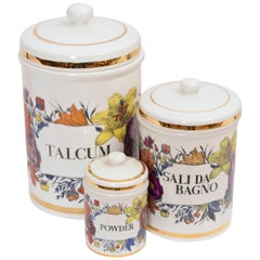 Piero Fornasetti Antique Ceramic Storage Jars, Italy, circa 1960