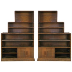 Pair of 1940s Walnut Skyscraper Bookcases