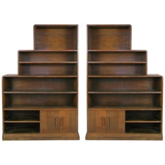 Pair of 1940s Walnut Skyscraper Bookcases