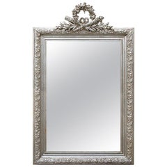 Antike französische Silber Spiegel mit Giebel, um 1900