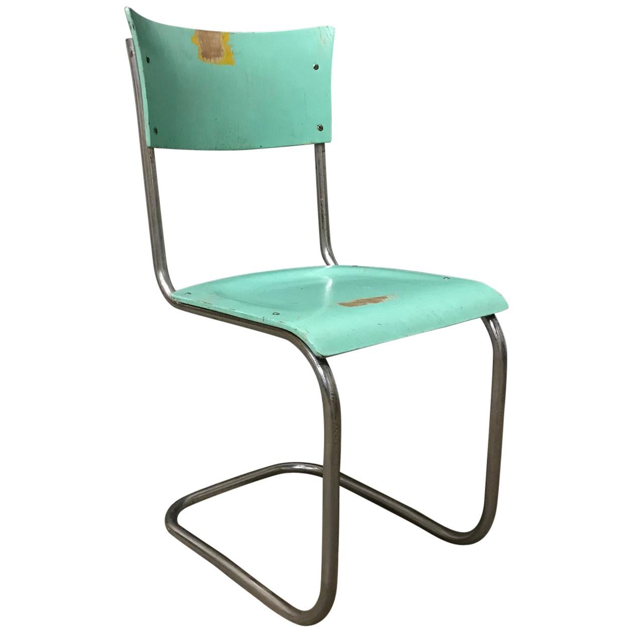 1931, Mart Stam for Thonet, Turquoise Wooden S43