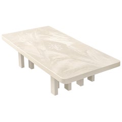 Jean Claude Dresse Resin Coffee Table with Inlayed Bone