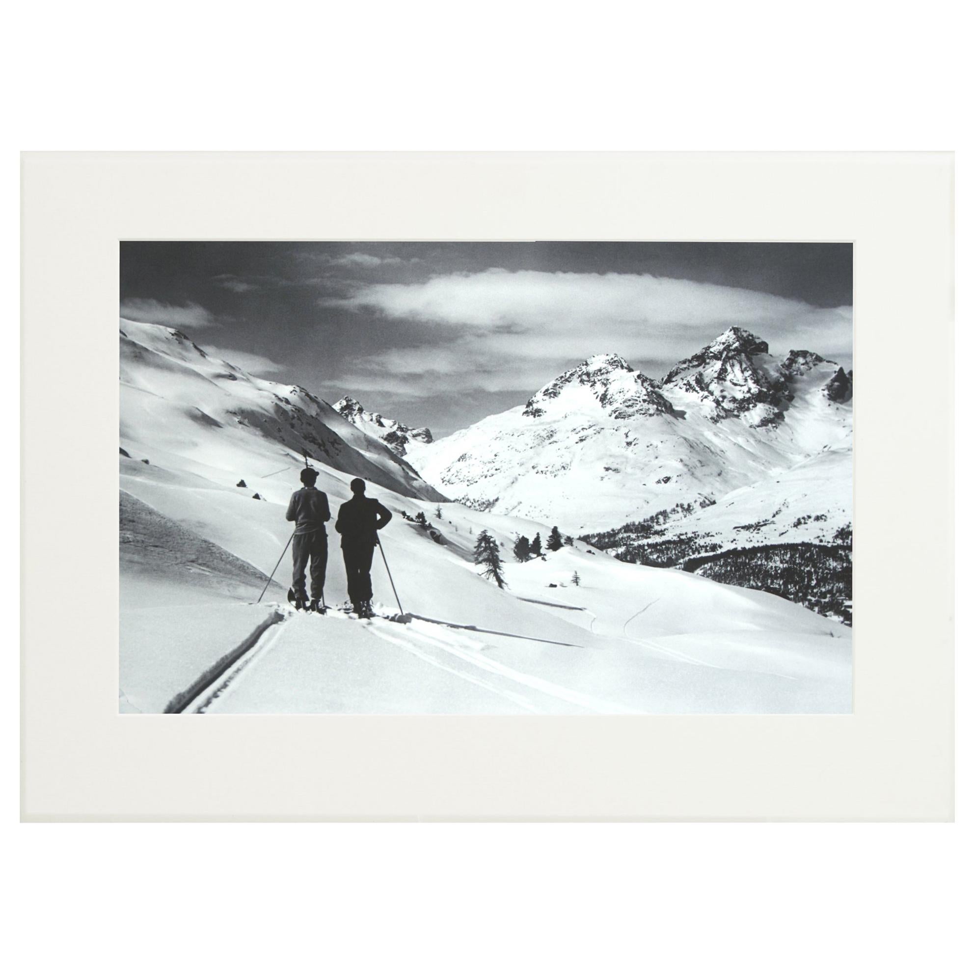 Alpine Ski Photograph, 'Panoramic View', Taken from Original 1930s Photograph